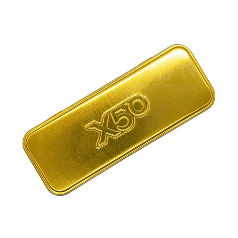 X50 Eco Sachet Tin With Mirror For X50 On The Go - Gold Colour